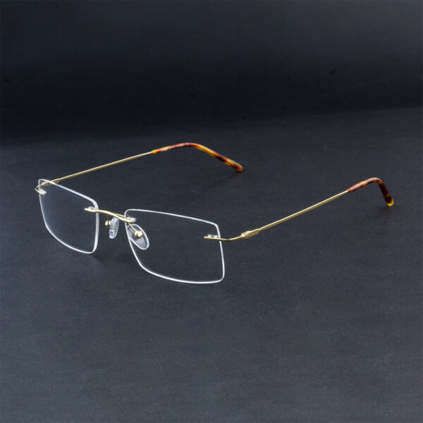 Stylish Golden Havana Rimless Eyeglasses OLD7081M C2