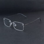 Silver-Ash Metal Rimless Eyeglasses OLD7430 C03