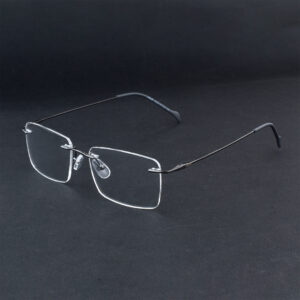 Silver-Ash Metal Rimless Eyeglasses OLD7430 C03