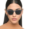Beautiful girl wearing Hustlr Navy Sunglasses for Men & Women VC S15999 C-13 W