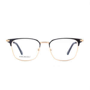 Square Metal Bright-Golden Eyeglasses OPH SC 112 0209 BLK GLD